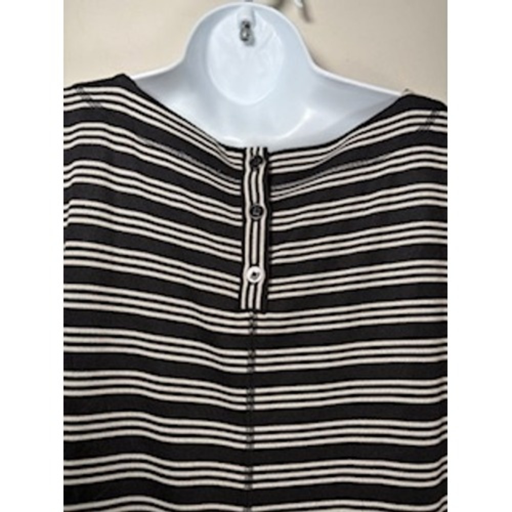 TALBOTS Shift Dress Large Petite Black White Striped Nautical Preppy Classic - Picture 4 of 7
